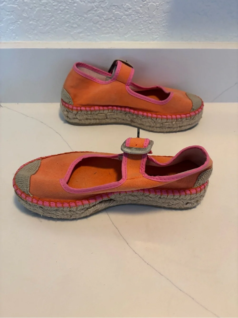Free People Surfside Mary Jane Espadrille Orange Crush